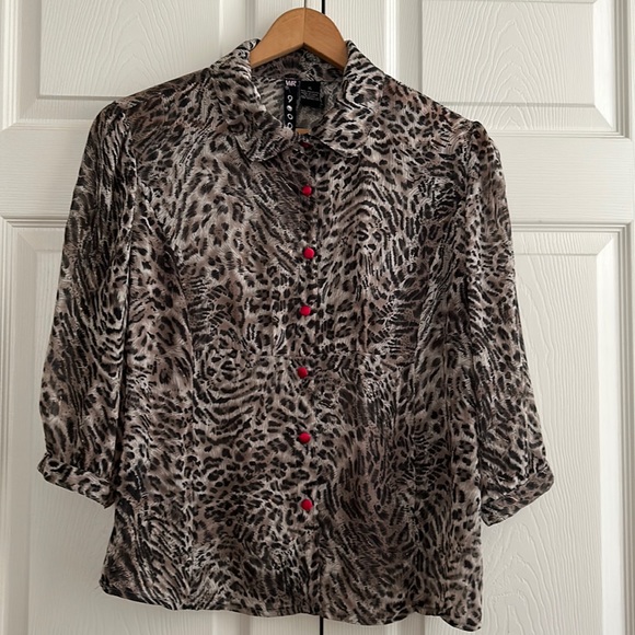 WR 9000 Animal Print Flowy Blouse size XL - Picture 1 of 9